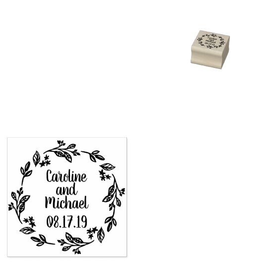 Rustieke Laurel Country krans | Bruiloft Rubberstempel (Gestempeld)