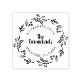 Rustieke Laurel Country krans | Retouradres Rubberstempel (Afrduk)