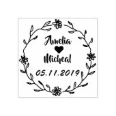 Rustieke Laurel Country Wreath Bruiloft Save the D Rubberstempel (Afrduk)