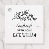 Rustieke Laurel handgemaakt met liefde cadeau labe Bedankjes Labels (Voorkant)