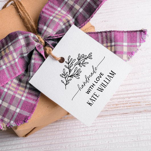 Rustieke Laurel handgemaakt met liefde cadeau labe Bedankjes Labels