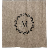 Rustieke Laurel Krans Boerderij Stijl Burlap Douchegordijn (Voorkant)
