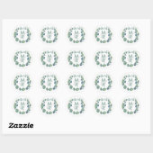 Rustieke Laurel Wreath Waterverf Bruiloft Ronde Sticker (Vel)