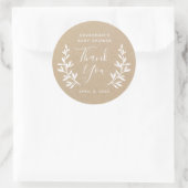 Rustieke laurier Kraft babyshower bedankje Ronde Sticker (Tas)
