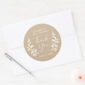 Rustieke laurier Kraft babyshower bedankje Ronde Sticker (Envelop)