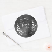 Rustieke laurier krijtbord baby shower dank u ronde sticker (Envelop)