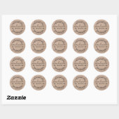 Rustieke laurierblad handgeschreven script ronde sticker (Vel)