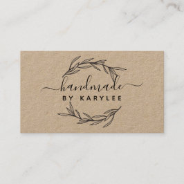 Rustieke laurierblad handgeschreven script visitekaartje