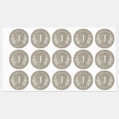 Rustieke lauriermonogram kinder waterdichte sticke labels (Vel)