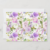 Rustieke Lavendel Bloemen Baby Douche Uitnodiginge Kaart (Achterkant)