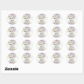 Rustieke Lavendel Bloemen Baby shower Envelope Sea Ronde Sticker (Vel)