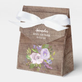 Rustieke Lavendel Bloemen Baby shower Favor Box Bedankdoosjes (Voorkant Zijde)