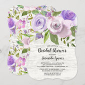 Rustieke Lavendel Bloemen Bruids Douche Uitnodigin Kaart (Voorkant / Achterkant)
