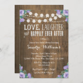 Rustieke Lavendel Bloemen Bruids Douche Uitnodigin Kaart (Voorkant / Achterkant)