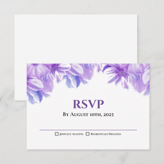 Rustieke Lavendel Bloemen Huwelijk RSVP (Voorkant / Achterkant)