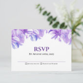 Rustieke Lavendel Bloemen Huwelijk RSVP Kaartje (Staand voorkant)