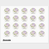Rustieke Lavendel Bloemen Vrijgezellenfeest Envelo Ronde Sticker (Vel)