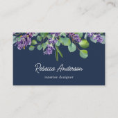 Rustieke lavendel bloemige eucalyptus marine QR-co Visitekaartje (Voorkant)