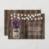 Rustieke lavendel bloemstuk bruiloftsreceptie kaart (Voorkant / Achterkant)
