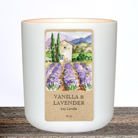 Rustieke Lavendel Boerderij Franse Provence Kaars Etiket