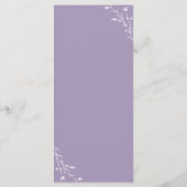 Rustieke Lavendel Botanische Bruiloft Menu Kaart (Achterkant)