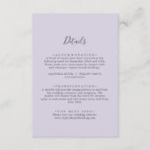 Rustieke Lavendel Coördinaat Paarse bruiloft Detai Informatiekaartje (Voorkant)