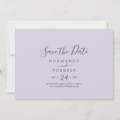 Rustieke Lavendel Coördinaat Paarse Horizontaal Save The Date (Voorkant)