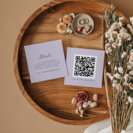 Rustieke Lavendel Coördinaat Paarse QR Code Detail Informatiekaartje
