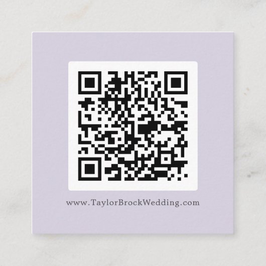 Rustieke Lavendel Coördinaat Paarse QR Code Detail Informatiekaartje (Achterkant)