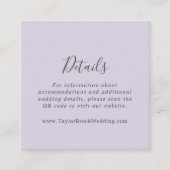 Rustieke Lavendel Coördinaat Paarse QR Code Detail Informatiekaartje (Voorkant)