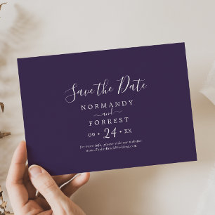 Rustieke Lavendel Coördinaat Plum Horizontaal Save The Date