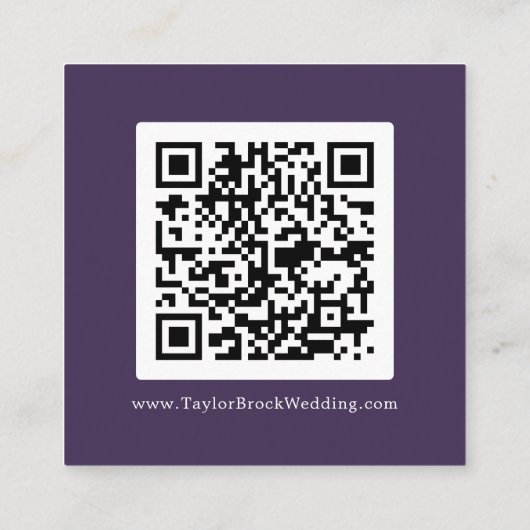 Rustieke Lavendel Coördinaat Plum QR Code Details Informatiekaartje (Achterkant)