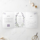 Rustieke Lavendel Eenvoudig Elegant Alles in Een H Drieluik Uitnodiging (Binnen)