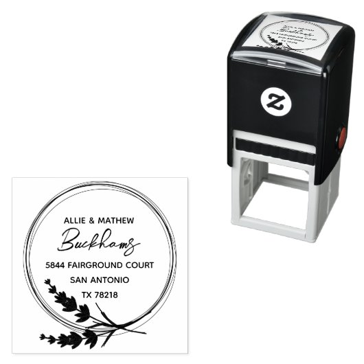 Rustieke Lavendel Elegant Bruiloft Retouradres Zelfinktende Stempel (In situ)