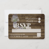 Rustieke Lavendel en Baby's Breath RSVP Bruiloft (Voorkant)