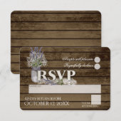 Rustieke Lavendel en Baby's Breath RSVP Bruiloft Kaartje (Voorkant / Achterkant)