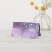 Rustieke lavendel- en eucalyptus marmeren trouwkaa plaatskaartje (Achterkant)
