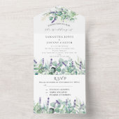 Rustieke Lavendel en Eucalyptus RSVP Trouwen All In One Uitnodiging (Binnen)
