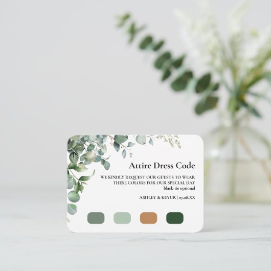 Rustieke Lavendel en Eucalyptus trouwkleding Informatiekaartje (Staand voorkant)