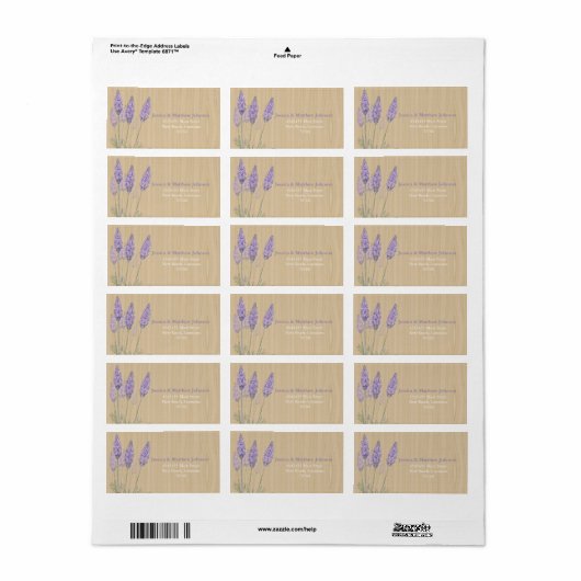 Rustieke Lavendel Etiket (Full Sheet)