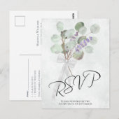 Rustieke Lavendel Eucalyptus Boeket Bruiloft RSVP Briefkaart (Voorkant / Achterkant)
