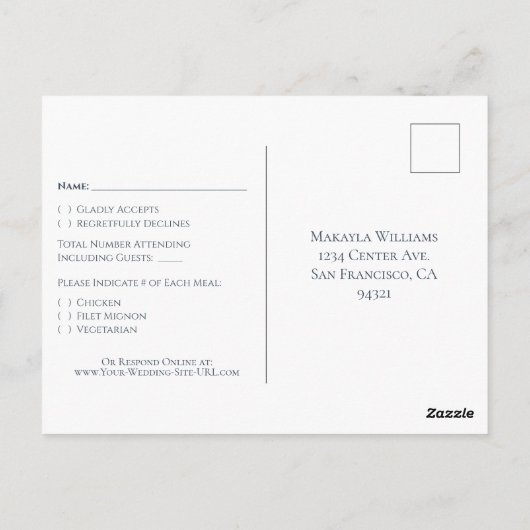 Rustieke Lavendel Eucalyptus Boeket Bruiloft RSVP Briefkaart (Achterkant)