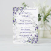 Rustieke Lavendel Eucalyptus Groener bruiloft deta Informatiekaartje (Staand voorkant)