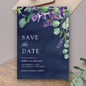 Rustieke Lavendel Eucalyptus Marine Blauwe Huwelij Save The Date