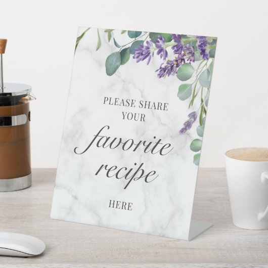 Rustieke Lavendel Eucalyptus Recept Kaarten hier Reclamebord Met Voetstuk (Insitu)