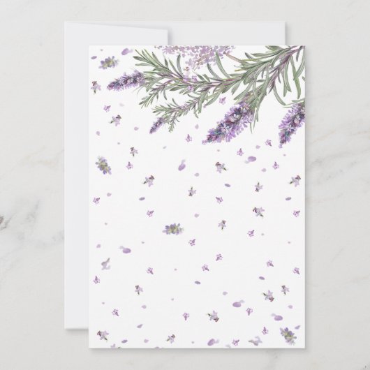Rustieke Lavendel Floral bruiloft uitnodiging (Achterkant)
