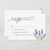 Rustieke Lavendel Floral RSVP Kaartje (Voorkant / Achterkant)