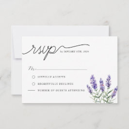 Rustieke Lavendel Floral RSVP Kaartje