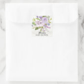 Rustieke Lavendel Flowers Baby shower Envelope Sea Vierkante Sticker (Tas)