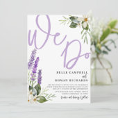 Rustieke Lavendel & Foliage Waterverf Bruiloft Kaart (Staand voorkant)